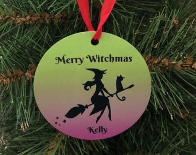 Witch Ornament, Halloween Ornament, Merry Witchmas, gothic xmas, witch decor, sexy witch, witch gift, halloween tree