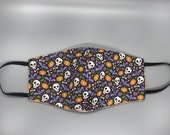 cute skull mask, fall mask, cute halloween mask, teen size mask, pumpkin mask, sugar skull mask