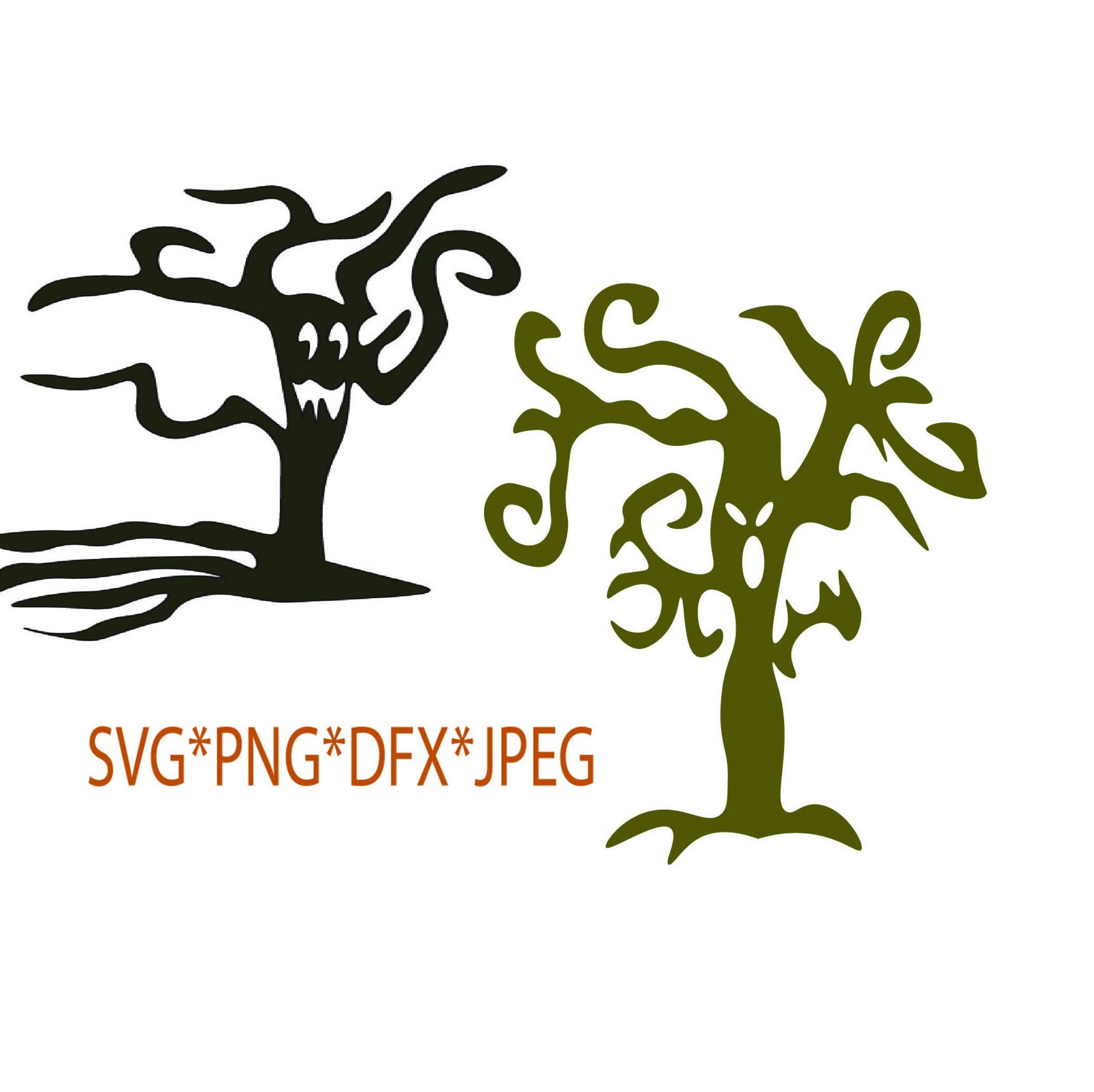 Halloween Bundle Svg Tree Bundle Scary Tree Silhouette Etsy
