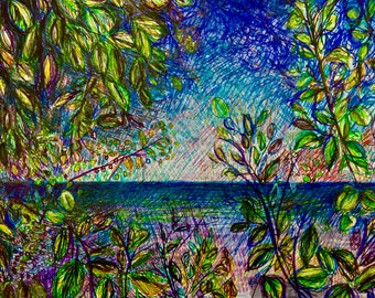 Lake Michigan Peaks Through Leaves