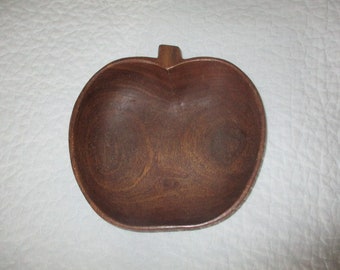 Holzschale, Apfel, gedrechselt, vintage, Obstschale, Schüssel