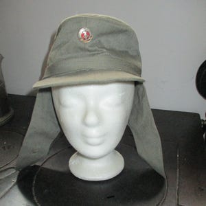 Armémössa, hatt, keps, DDR, MD, I 55, öronkåpor, vintage, Folkarmén, nål, hammare, skära