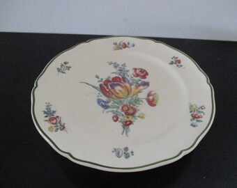 Tortenteller Villeroy + Boch mit Fuß Platte Teller Schale bavarian german vintage Blumen