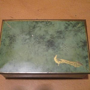 Atos, latta di metallo, scatola di sigarette, latta, sigarette, anni '60, vintage, rara, rara, bordo dorato, scatola, scatola
