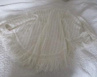 crocheted shawl, 70s, vintage, handmade?, retro, original