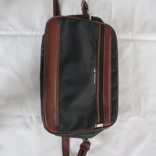 Samsonite, Schultertasche, Messangerbag, Reisetasche, Flugzeug, Handgepäck, vintage, Leder, Stoff