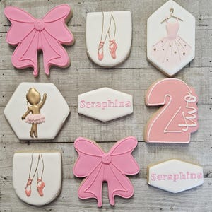 Personalized Ballerina Birthday Cookies, Ballet Party Favors, TuTu Theme, 1 Dozen