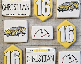 Personalized teen Birthday Cookies, Kids Party favors, Boy/Girl birthday, One Dozen