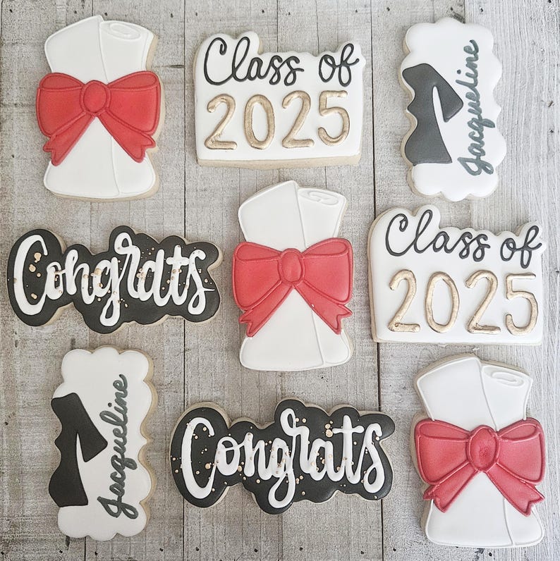 Graduation Cookies, Class of 2026, Cap and Gown, Senior, 1 dozen image 7