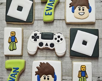 Gamer cookies, game controller, Birthday treats, 1 dozen