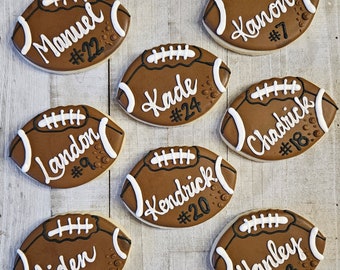 Football Cookies, Game Day Party Favors, Super Bowl Treats, Senior Night, Playoffs, 1 dozen