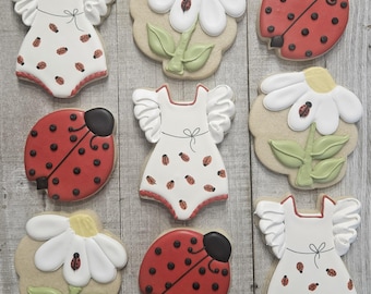 Ladybug Cookies, Bug Themed Party, Little Ladybug, One Dozen