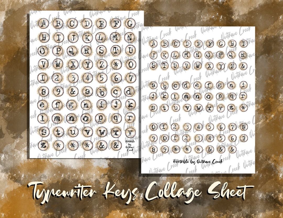 Typewriter Keys Printable Collage Sheet - Etsy