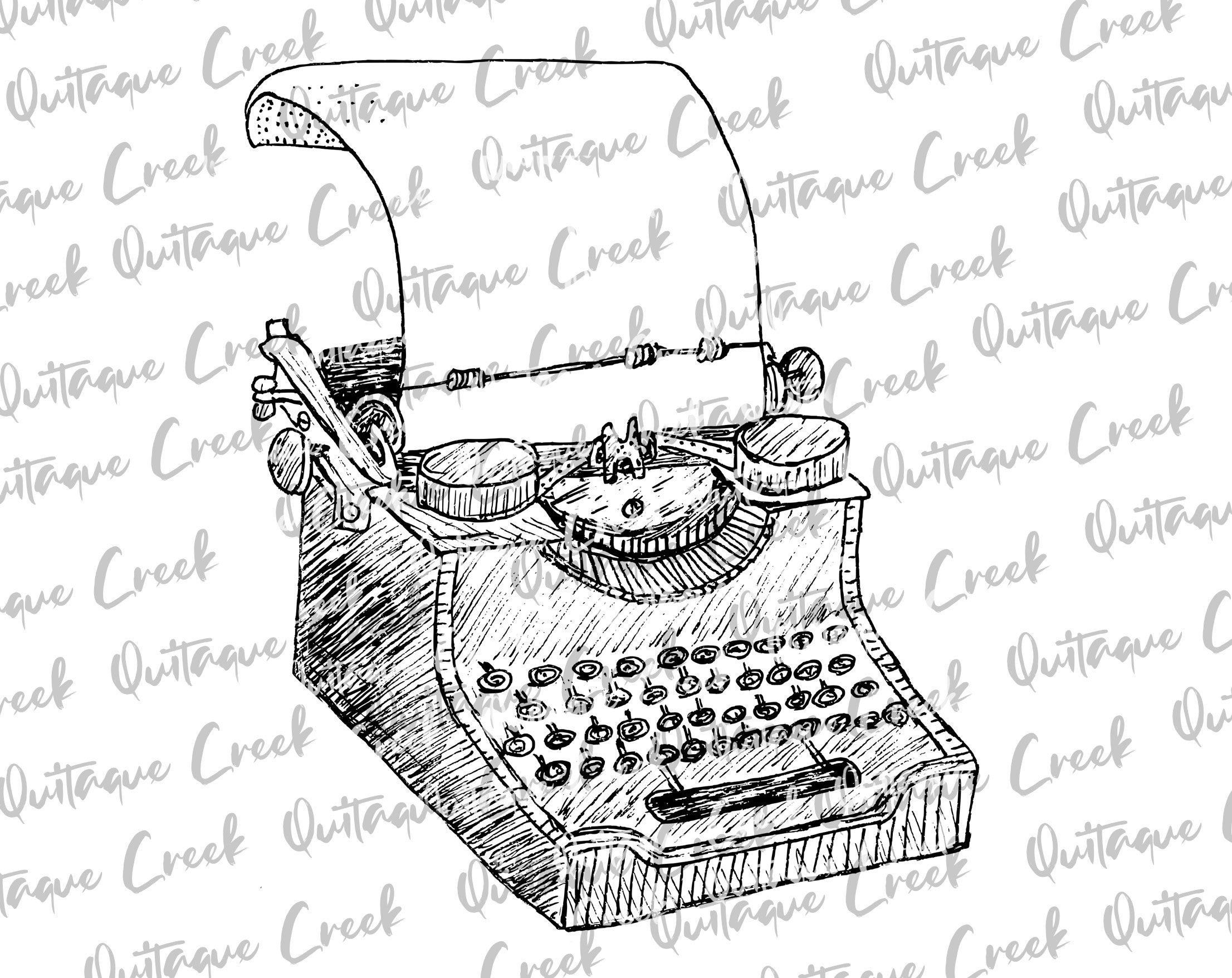 Vintage Typewriter For Typing Isolated On Beige Background Quick Hand  Sketch Royalty Free SVG Cliparts Vectors And Stock Illustration Image  175735882