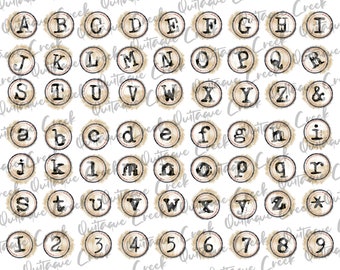 Typewriter Keys Digital Alphabet & Number Set Download