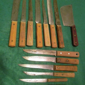 Kitchen  Forgecraft Olde Forge Wooden Knife Set Made In The Usa
