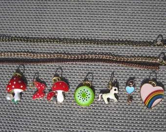 Chain pendant and/or chain, filling for Advent calendar, content, fly agaric, unicorn, key, heart, rainbow, butterfly, symbol