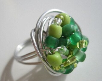 Wirework ring with aluminium wire custom-made