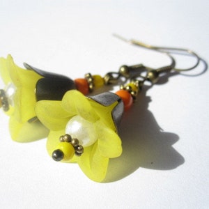 playful flower earrings in yellow