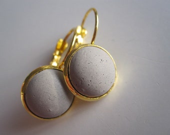 Cabochon earrings concrete uni