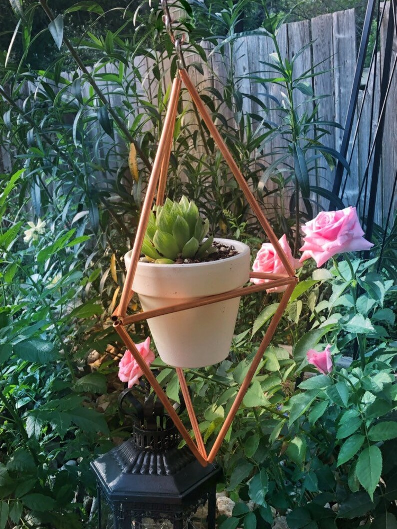 Copper Geometric Hanging Succulent Planter