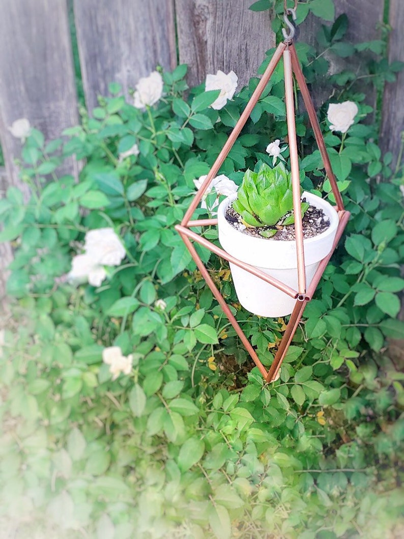 Copper Geometric Hanging Succulent Planter