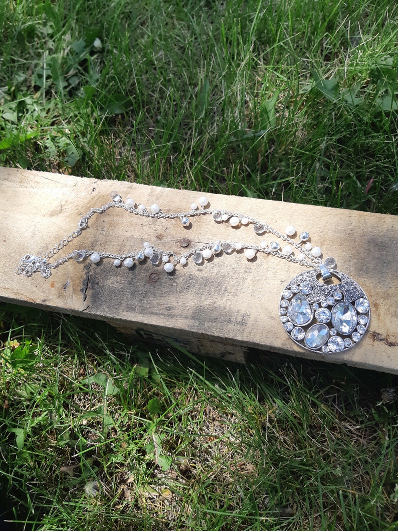 Silver Statement Necklace Western Statement Necklace Statement Necklace Cowgirl Chic Necklace- Silver Pendant Necklace -Boho
