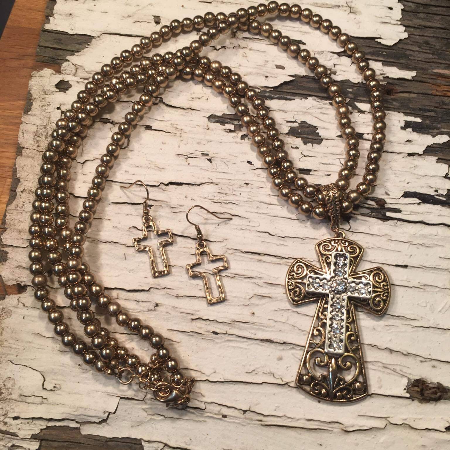 Western Cross Necklace Bling Necklace Rodeo Queen Cross Etsy