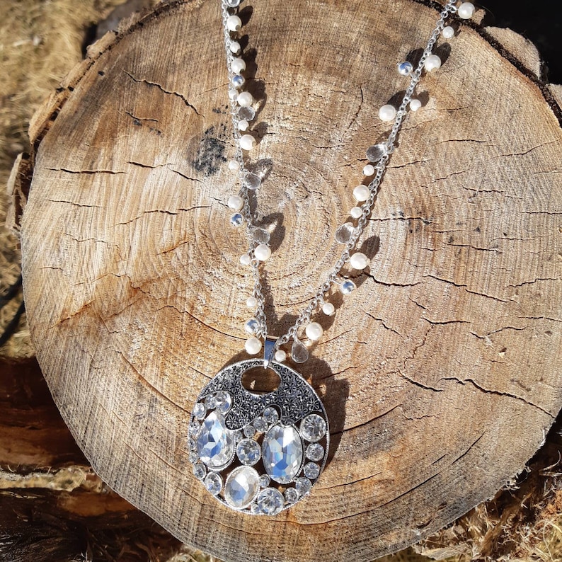 Silver Statement Necklace Western Statement Necklace Statement Necklace Cowgirl Chic Necklace- Silver Pendant Necklace -Boho
