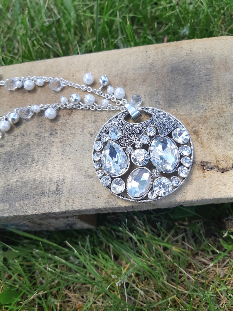 Silver Statement Necklace Western Statement Necklace Statement Necklace Cowgirl Chic Necklace- Silver Pendant Necklace -Boho