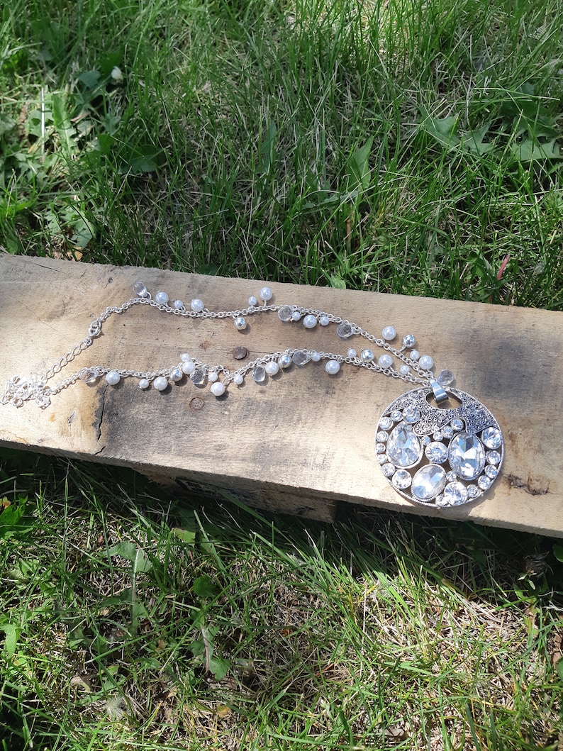 Silver Statement Necklace Western Statement Necklace Statement Necklace Cowgirl Chic Necklace- Silver Pendant Necklace -Boho