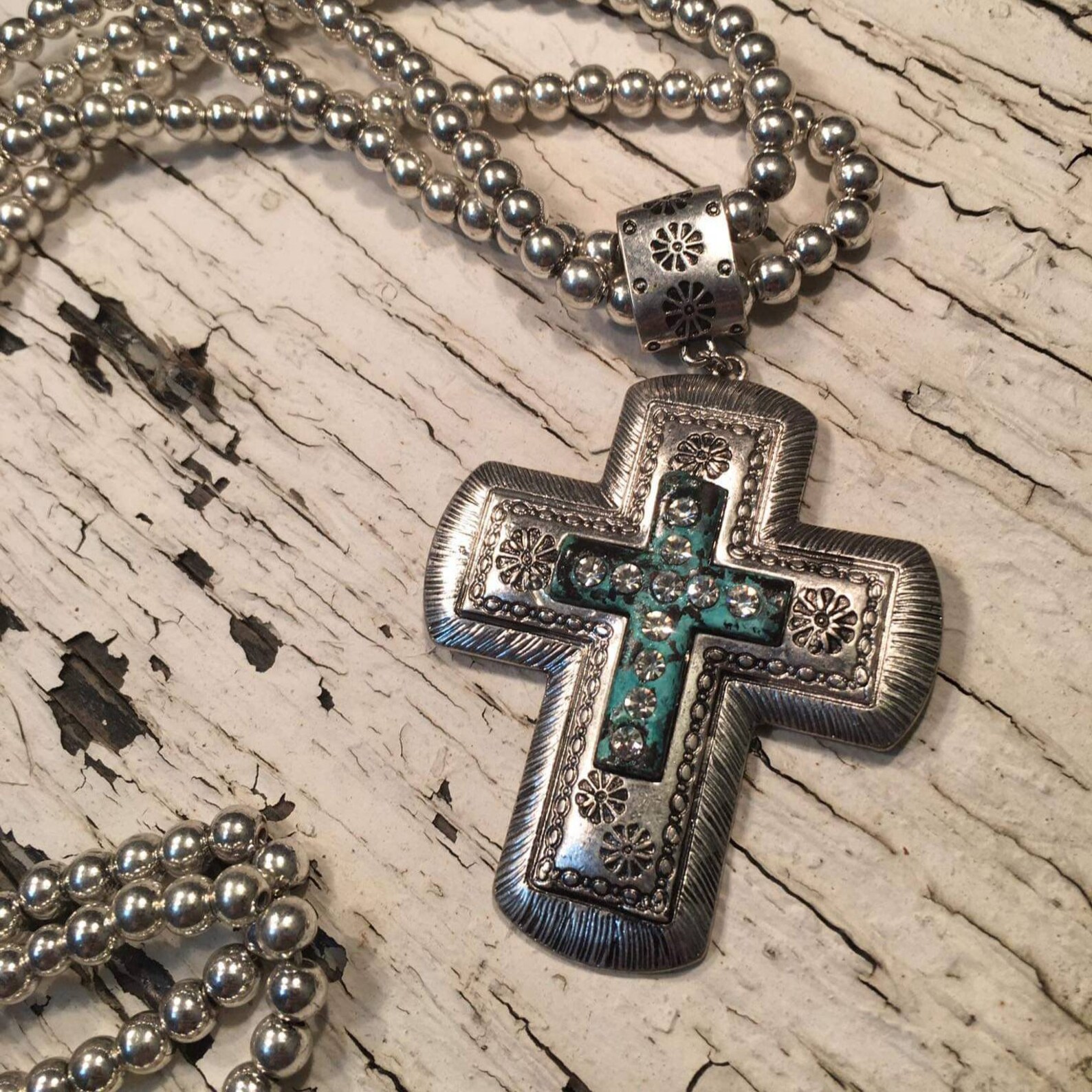 Western Cross Necklace Bling Necklace Rodeo Queen Cross Etsy