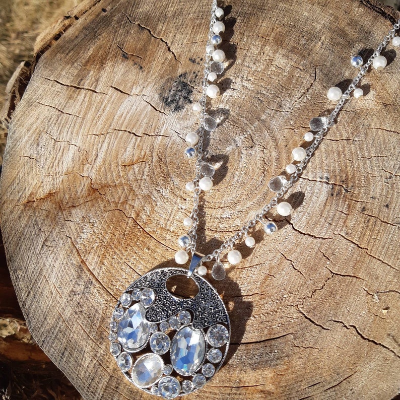 Silver Statement Necklace Western Statement Necklace Statement Necklace Cowgirl Chic Necklace- Silver Pendant Necklace -Boho