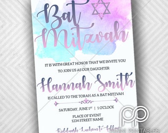 bat mitzvah invitations etsy