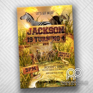 Uitnodiging voor de verjaardag van de dierentuin - Uitnodiging voor de verjaardag van de safari - uitnodiging voor de verjaardag van de jungle - uitnodiging voor de verjaardag van dieren