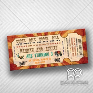 Carnival Invitation - Carnival Birthday Invite - Circus Birthday Invitation - Vintage Carnival Invitation