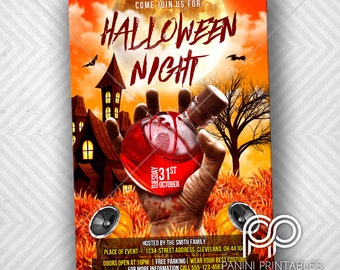 Halloween Invitation - Halloween Flyer - Haunted House Invitation - Poison Bottle Invitation - Halloween Night Flyer