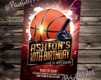Basketball Birthday Invitation - Basketball Invitation - Basketball Birthday Party - Basketball Party - Basketball Invite