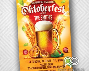 Oktoberfest Invitation - Oktoberfest Party Invite -  Halloween Party - Oktoberfest - Beer Party - German Beer Party -
