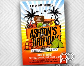 Summer Camp Invitation - Camping Invitation - Camping Birthday Invite - Summer Camping Birthday Invitaiton
