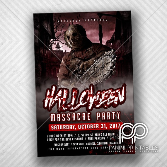 Halloween Party Invitation - Halloween Invitation - Halloween Invite -  Massacre Party - Haunted House Invite - Scary Invitation