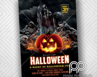 Halloween Invitation - Halloween Flyer - Halloween Night - Scary Halloween Invitation - Zombie Invitation