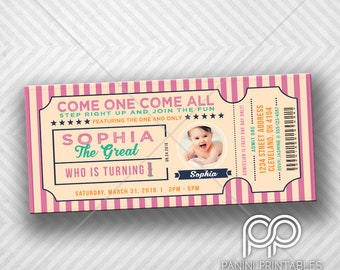 Circus Birthday Invitation - Carnival Birthday Invitation - Circus Ticket - Carnival Ticket - Circus Show