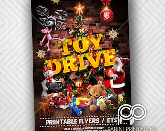 Toy Drive Flyer - Toy Drive Invitation - Toy Drive - toy drive party invitations - charity night - donation night