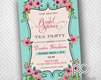 Bridal Shower Invitation - Tea Party Invitation - Tea Party Bridal Shower - Bridal Shower Tea Party Invite