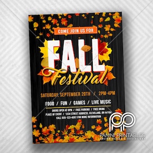 Herbstfest Einladung - Herbst Festival Flyer - Erntefest - Herbstmesse - Herbstfest - Church Event