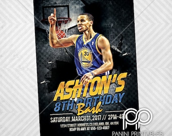 Steph Curry Invitation - Stephen Curry - Golden State Invite - Golden State Warriors - NBA Birthday -