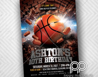 Basketball Birthday Invitation - Basketball Invitation - Basketball Invite - Basketball Birthday Party Invitation