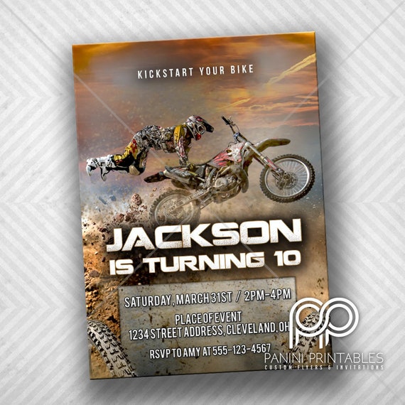 Dirt Bike Invitation Invitation Danniversaire Moto Etsy Dirt Bike Invitation Invitation Danniversaire Moto Etsy