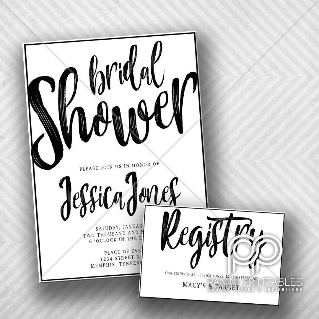Simple Bridal Shower Invitation Bridal Party Invitation Bridal Shower